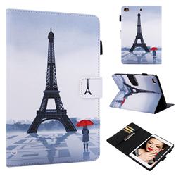Rain Eiffel Tower Folio Stand Leather Wallet Case for iPad Mini 4