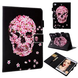 Petals Skulls Folio Stand Leather Wallet Case for iPad Mini 4