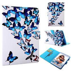 Blue Vivid Butterflies Folio Stand Leather Wallet Case for iPad Mini 4