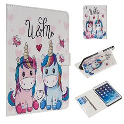 Couple Unicorn Smooth Leather Tablet Wallet Case for iPad Mini 4