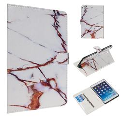 White Gold Marble Smooth Leather Tablet Wallet Case for iPad Mini 4