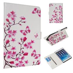 Rose Butterfly Flower Smooth Leather Tablet Wallet Case for iPad Mini 4
