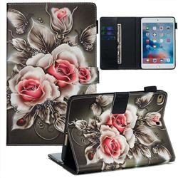 Black Rose Matte Leather Wallet Tablet Case for iPad Mini 4