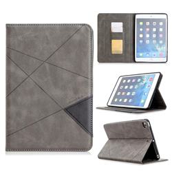 Binfen Color Prismatic Slim Magnetic Sucking Stitching Wallet Flip Cover for iPad Mini 4 - Gray