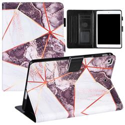 Black and White Stitching Color Marble Leather Flip Cover for Apple iPad Mini 4