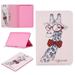 Glasses Giraffe Folio Stand Leather Wallet Case for iPad Mini 5 Mini5