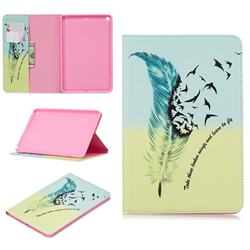Feather Bird Folio Stand Leather Wallet Case for iPad Mini 5 Mini5