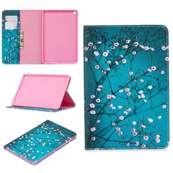 Blue Plum flower Folio Stand Leather Wallet Case for iPad Mini 5 Mini5