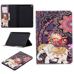 Totem Flower Elephant Folio Stand Tablet Leather Wallet Case for iPad Mini 5 Mini5