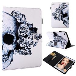 Skull Flower Folio Stand Leather Wallet Case for iPad Mini 5 Mini5