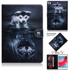 Wolf and Dog Painting Tablet Leather Wallet Flip Cover for iPad Mini 5 Mini5
