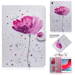 Purple Orchid Painting Tablet Leather Wallet Flip Cover for iPad Mini 5 Mini5