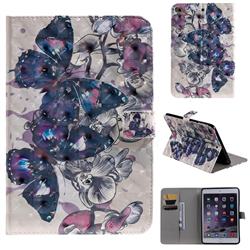 Black Butterfly 3D Painted Tablet Leather Wallet Case for iPad Mini 5 Mini5