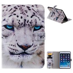 White Leopard Folio Flip Stand Leather Wallet Case for iPad Mini 5 Mini5