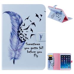 Feather Birds Folio Flip Stand Leather Wallet Case for iPad Mini 5 Mini5