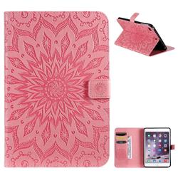 Embossing Sunflower Leather Flip Cover for iPad Mini 5 Mini5 - Pink