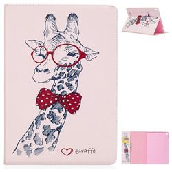 Glasses Giraffe Folio Stand Leather Wallet Case for iPad Pro 10.5