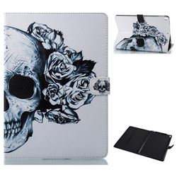 Skull Flower Folio Stand Leather Wallet Case for iPad Pro 10.5