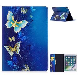 Golden Butterflies Folio Stand Leather Wallet Case for iPad Pro 10.5