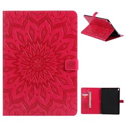 Embossing Sunflower Leather Flip Cover for iPad Pro 10.5 - Red