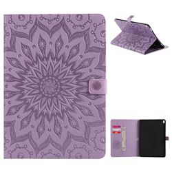 Embossing Sunflower Leather Flip Cover for iPad Pro 10.5 - Purple