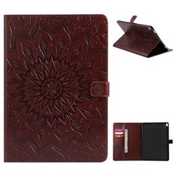 Embossing Sunflower Leather Flip Cover for iPad Pro 10.5 - Brown