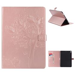 Embossing Butterfly Tree Leather Flip Cover for iPad Pro 10.5 - Rose Gold