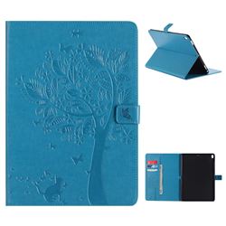 Embossing Butterfly Tree Leather Flip Cover for iPad Pro 10.5 - Blue
