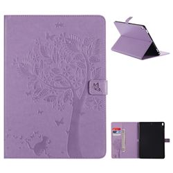 Embossing Butterfly Tree Leather Flip Cover for iPad Pro 10.5 - Purple