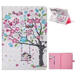 Flower Tree Swing Girl 3D Painted Tablet Leather Wallet Case for iPad Pro 10.5