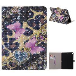Violet Butterfly 3D Painted Tablet Leather Wallet Case for iPad Pro 10.5