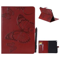 Embossing 3D Butterfly Leather Wallet Case for iPad Pro 10.5 - Red