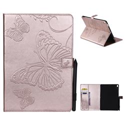 Embossing 3D Butterfly Leather Wallet Case for iPad Pro 10.5 - Rose Gold