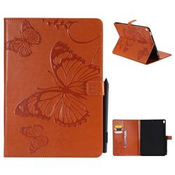 Embossing 3D Butterfly Leather Wallet Case for iPad Pro 10.5 - Orange
