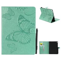 Embossing 3D Butterfly Leather Wallet Case for iPad Pro 10.5 - Green