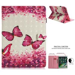 Rose Butterfly 3D Painted Leather Wallet Tablet Case for iPad Pro 10.5