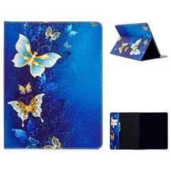 Golden Butterflies Folio Stand Leather Wallet Case for Apple iPad Pro 12.9 (2020)