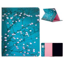 Blue Plum flower Folio Stand Leather Wallet Case for Apple iPad Pro 12.9 (2020)