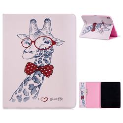 Glasses Giraffe Folio Stand Leather Wallet Case for Apple iPad Pro 12.9 (2018)