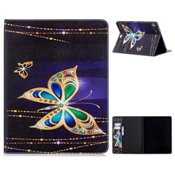 Golden Shining Butterfly Folio Stand Leather Wallet Case for Apple iPad Pro 12.9 (2018)