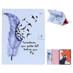 Feather Birds Folio Flip Stand Leather Wallet Case for Apple iPad Pro 12.9 (2018)