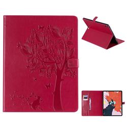 Embossing Butterfly Tree Leather Flip Cover for Apple iPad Pro 12.9 (2018) - Rose