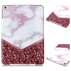 Stitching Rose Marble Clear Bumper Glossy Rubber Silicone Phone Case for iPad Pro 9.7 2016 9.7 inch