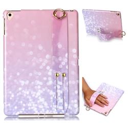 Glitter Pink Marble Clear Bumper Glossy Rubber Silicone Wrist Band Tablet Stand Holder Cover for iPad Pro 9.7 2016 9.7 inch