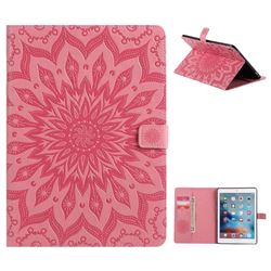 Embossing Sunflower Leather Flip Cover for iPad Pro 9.7 2016 9.7 inch - Pink