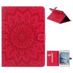Embossing Sunflower Leather Flip Cover for iPad Pro 9.7 2016 9.7 inch - Red