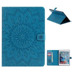 Embossing Sunflower Leather Flip Cover for iPad Pro 9.7 2016 9.7 inch - Blue