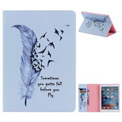 Feather Birds Folio Flip Stand Leather Wallet Case for iPad Pro 9.7 2016 9.7 inch