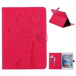 Embossing Butterfly Tree Leather Flip Cover for iPad Pro 9.7 2016 9.7 inch - Rose