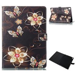 Golden Flower Butterfly Folio Stand Leather Wallet Case for iPad Pro 9.7 2016 9.7 inch